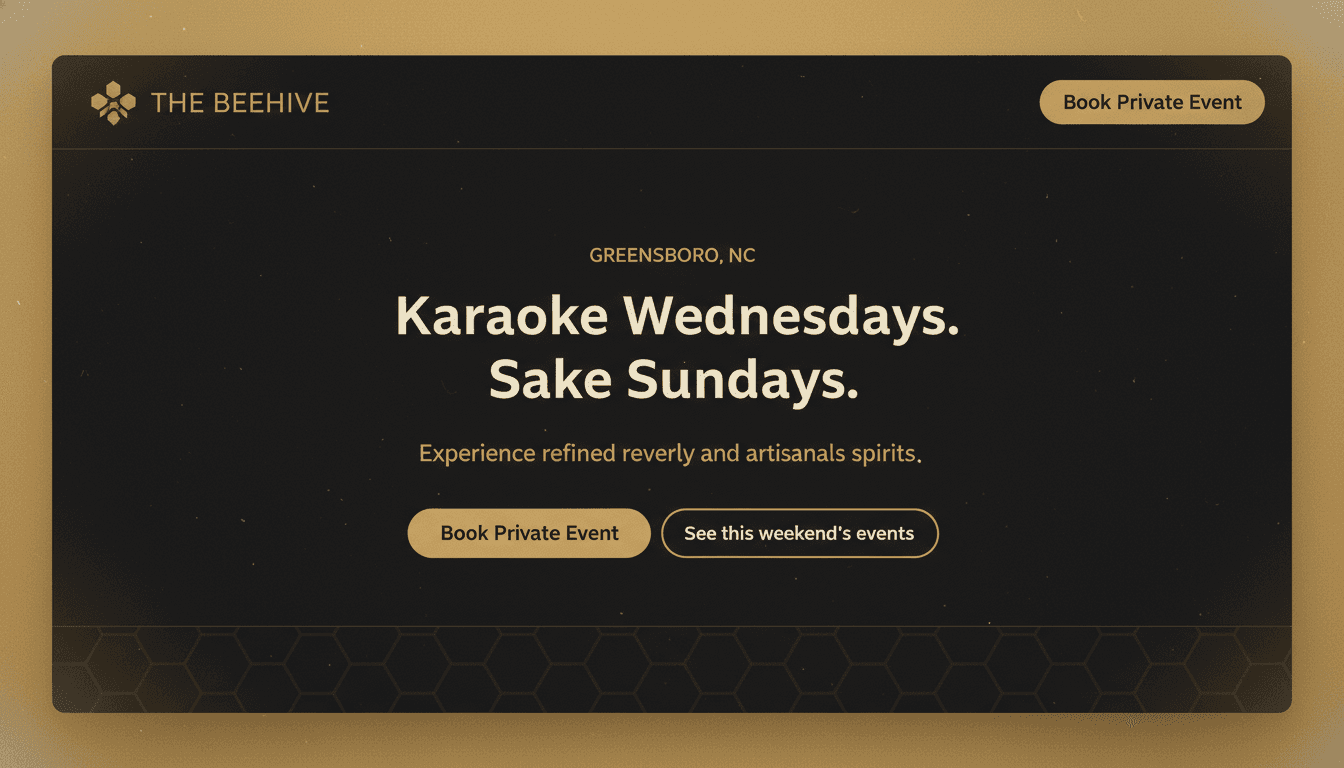 Landing page mockup, Local lounge